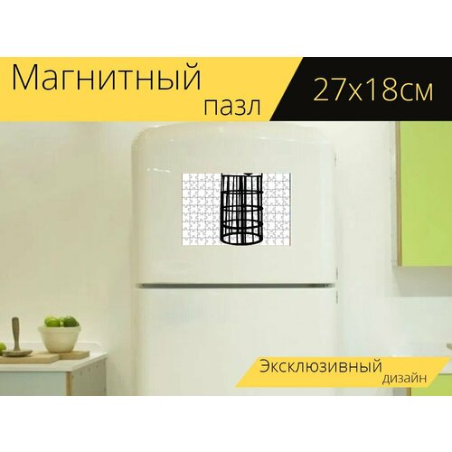 Магнитный пазл Манекен силуэты, манекен, мода на холодильник 27 x 18 см.