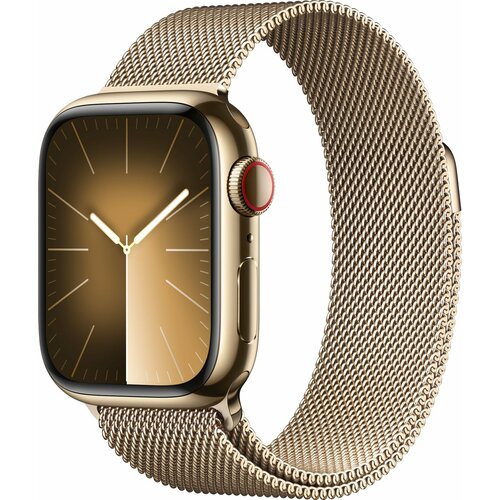 смарт часы apple series 9 45mm gps midnight Смарт-часы Apple Watch Series 9 41mm GPS+LTE Stainless Steel Gold Milanese Loop