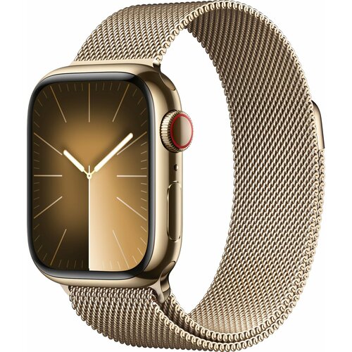 Смарт-часы Apple Watch Series 9 41mm GPS+LTE Stainless Steel Gold Milanese Loop смарт часы apple series 8 gps 41mm midnight aluminium mnp53