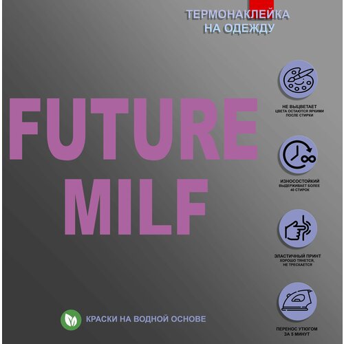 Термонаклейка на одежду/Термопринт TechStyle/DTF наклейка для одежды Future Milf