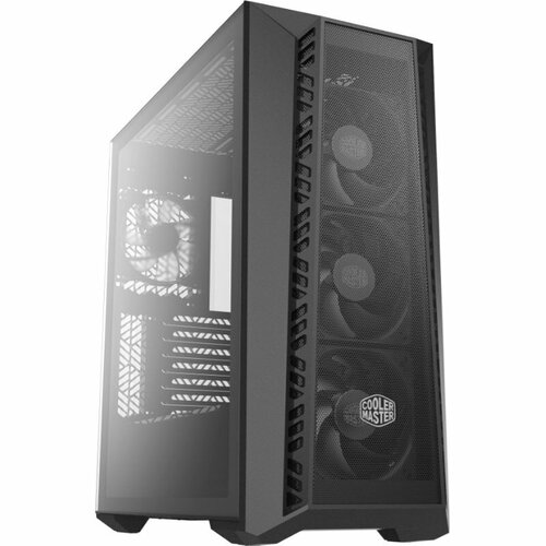 Корпус без БП Cooler Master MasterBox 520 Mesh Blackout Edition U3.0x1, U3.1x1, sickle flow PWM fanx3, rear fanx1, Mesh front panel sr20966h04 14649 chassis w o hdd cage usb3 0 rackable 1x sr20966 front bezel silver black 1x 120mm fan pwm t25 two ball bearing l650mm 2600rpm with finger guard rear avc 1x 120mm fan holder blue 1x metal key lock on rear panel