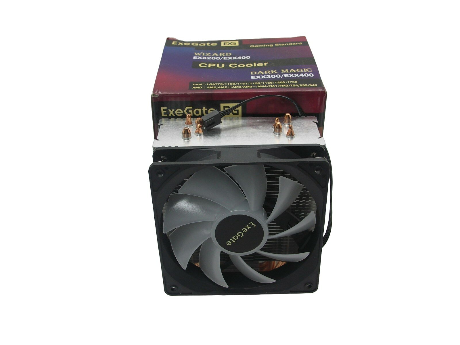 Кулер Exegate EX293655RUS LGA775/115x/1200/1700/AM2/AM2+/AM3/AM3+/AM4/FM1/FM2/754/939/940 (120mm fan, 800-2400rpm, 11-37dBA, - фото №12