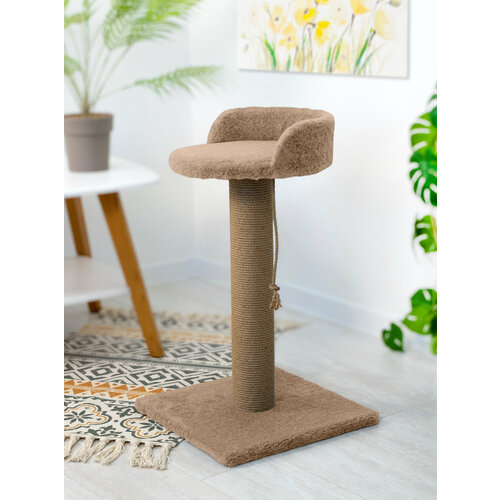 Когтеточка - столбик для кошек, бежевая / ZooMoDa
