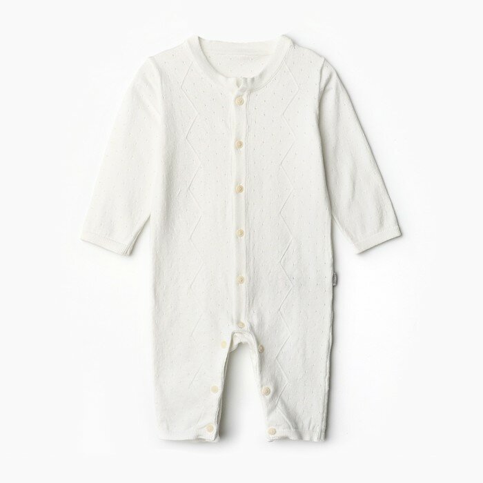 фото Комбинезон вязаный, цвет экрю, рост 74 см, "папитто", цвет белый