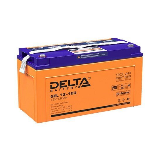 Аккумуляторная батарея Delta GEL 12-120 напряжение 12В, емкость 120Ач (406х172х228mm)