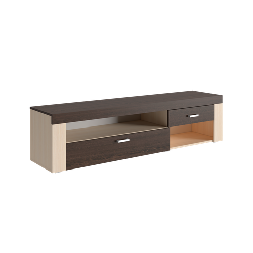 Тумбa ТВ 27 ДУБ молочный - венге 160х375х45см 12558₽