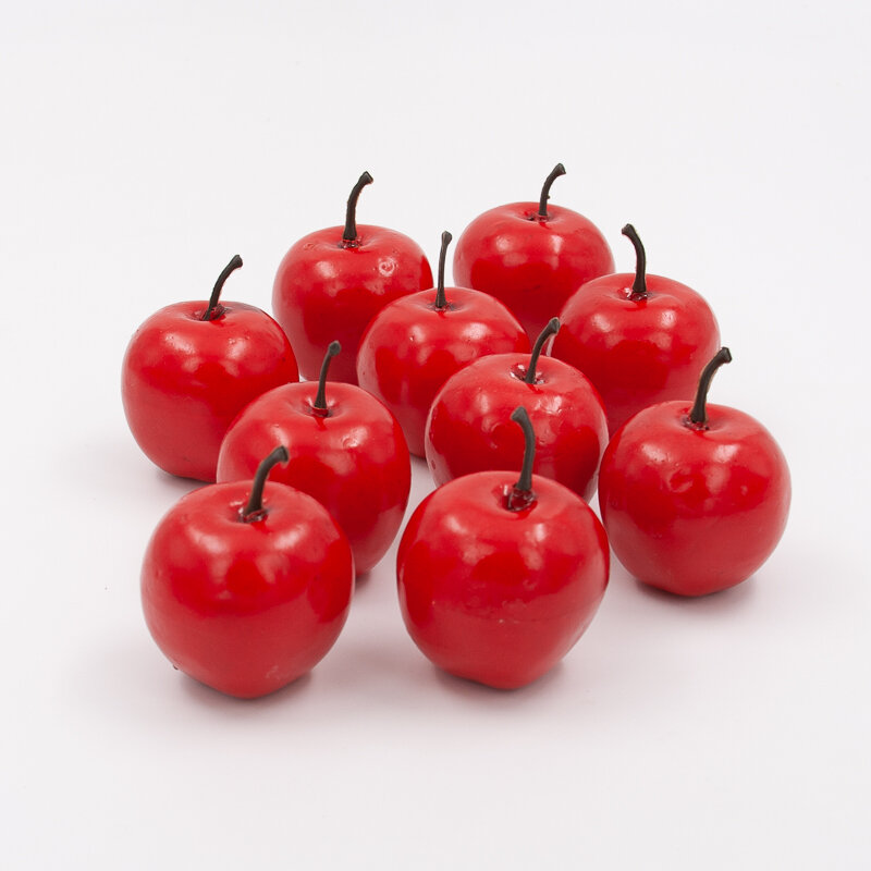 Набор искусственных мини яблок красных 4 см, 10 шт муляж