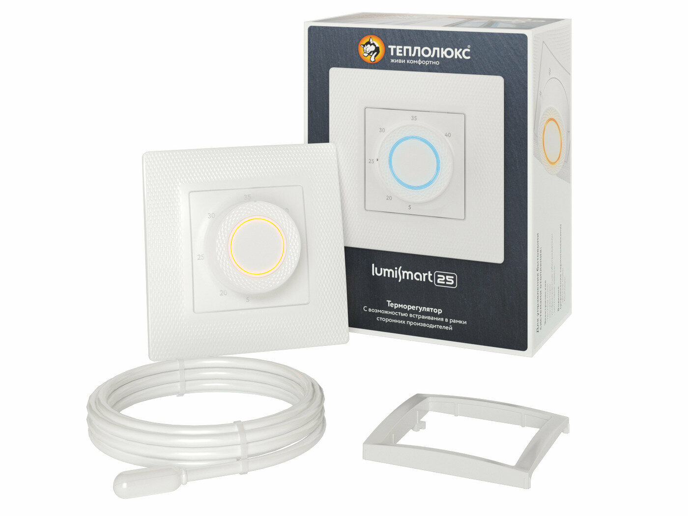 Терморегулятор для теплого пола, для обогревателя, термостат Теплолюкс LumiSmart 25 — фото 1
