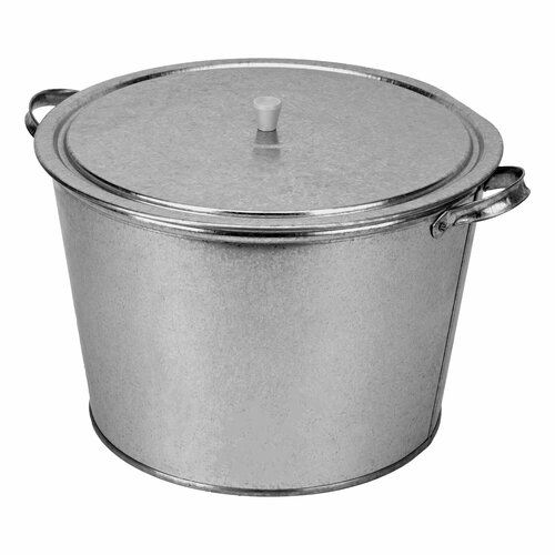 Бак для воды оцинкованный с крышкой крышка с ручкой 20 л без крана Россия - 999₽