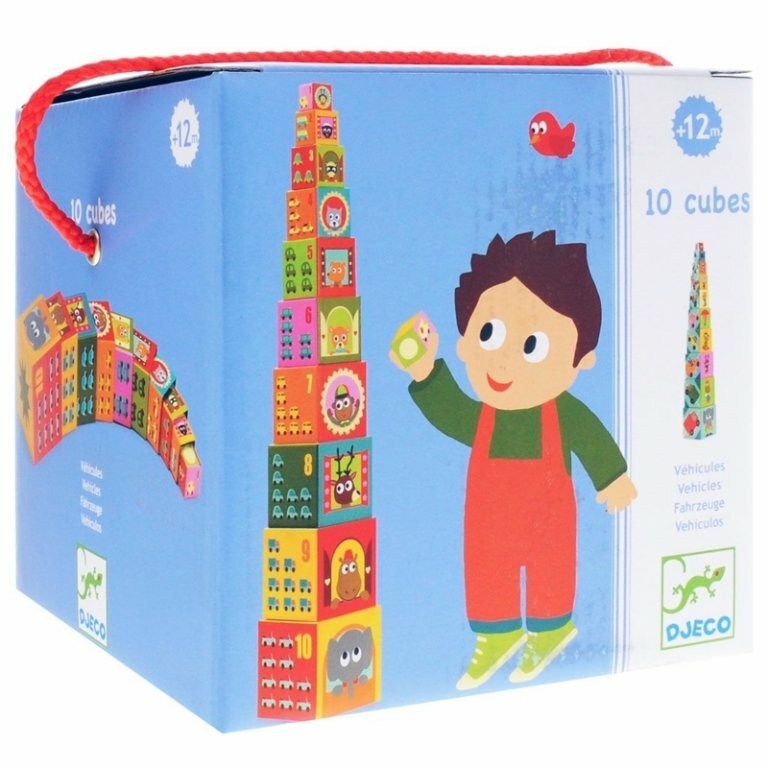 Djeco Djeco Blocks for infants Кубики-пирамида Машины 08508