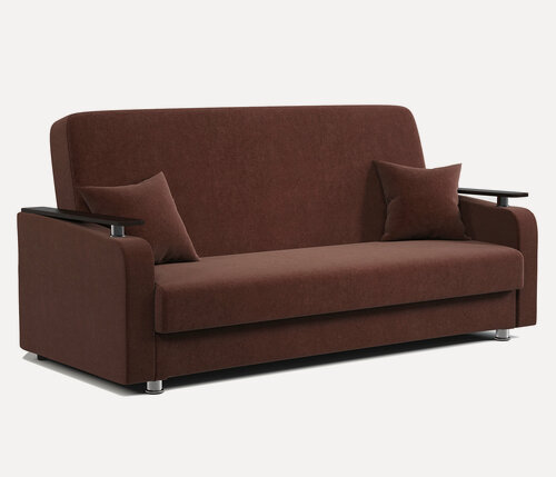 Изображение товара Диван-книжка Мелодия ДП №1 120х190 см, прямой, раскладной, с подушками, велюр Дрим шоколад