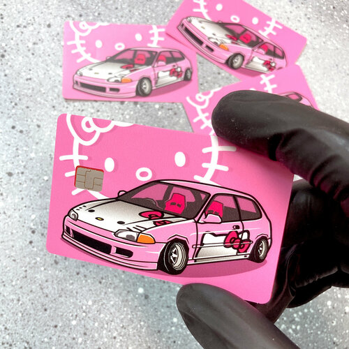 Наклейка на банковскую карту Honda Civic 5 hello kitty JDM