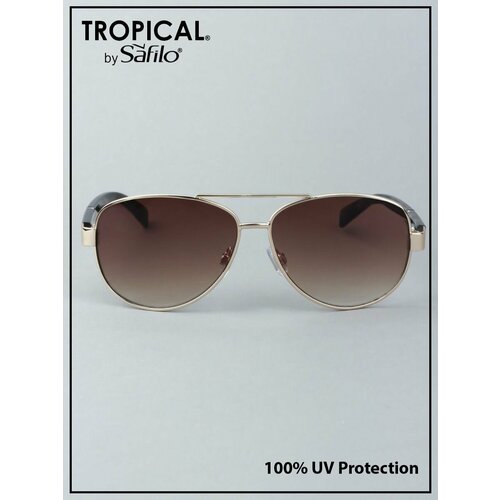 фото Солнцезащитные очки tropical by safilo mariner, оправа: металл, с защитой от уф, для женщин, золотой
