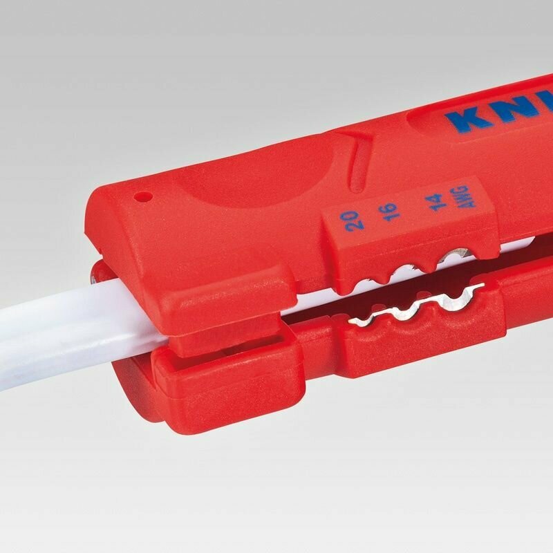 Стриппер KNIPEX KN-1664125SB для плоского (до 12 мм), круглого и водостойкого монтажного кабелей (Ø 4 - 13 мм, в т.ч. NYM кабель 3 x 1.5 мм² - 5 x 2.5 мм²), зачистка: 0.8, 1.5, 2.5 мм² (AWG 20, 16, 14), L-125 мм — фото 2