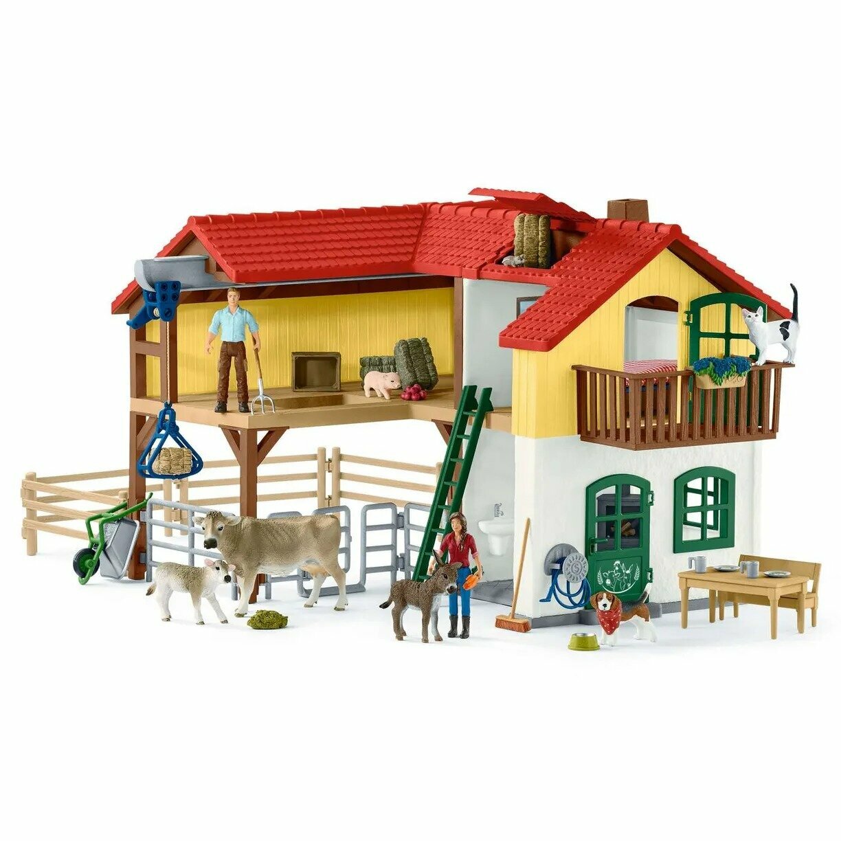 Игровой набор Schleich Farm World Ферма с хлевом и животными 42407, 52 дет.