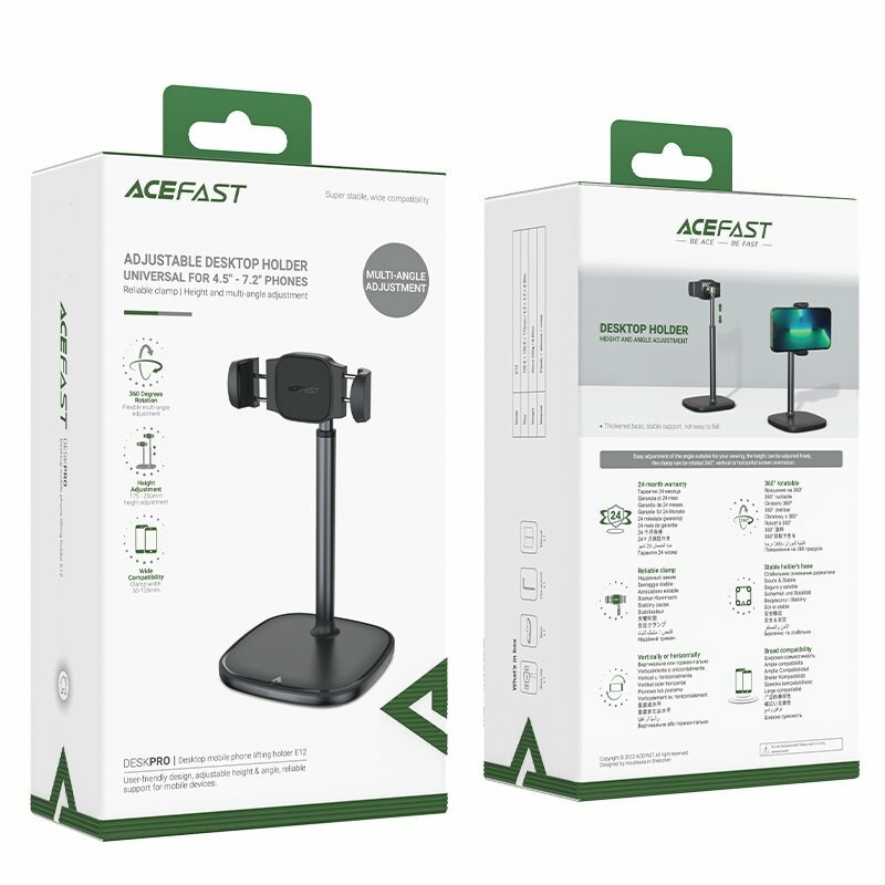 Держатель для мобильных устройств ACEFAST E12 desktop mobile phone lifting holder регулируемый по высоте настольный. Цвет: черный — фото 9