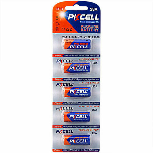 Набор из 3 штук Батарейки PKCELL 12V 23A-5B тип - A23 5 шт в блистере 10pc pkcell 23a 12v battery dry alkaline battery 23a e 21 23 a23 23g a mn21 for doorbell car alarm walkman car remote control