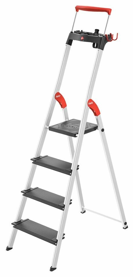 Cтремянка Hailo Topline L100 С 4-Мя Широкими Ступенями Рабочая Высота 2.85 М Нагрузка 150 Кг.