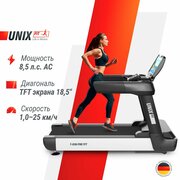 Беговая дорожка UNIX Fit T-1550 PRO TFT 18.5 (USB, AUX) профессиональная, мощность 6,5 л. с, до 250 кг, 28 программ, беговое полотно 167 x 61 см UNIXFIT