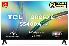 TCL Телевизор TCL 32S5400A, 32", 1366x768, DVB-T2/C/S/S2, HDMI 2, USB 1, SmartTV, чёрный