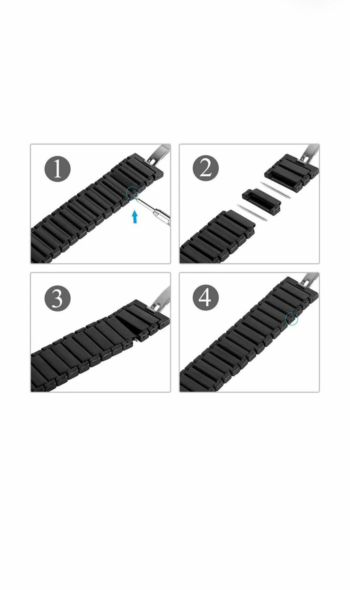 Керамический блочный ремешок для смарт часов Apple Watch (series 1-7) 42/44/45 mm, Чёрный — фото 1