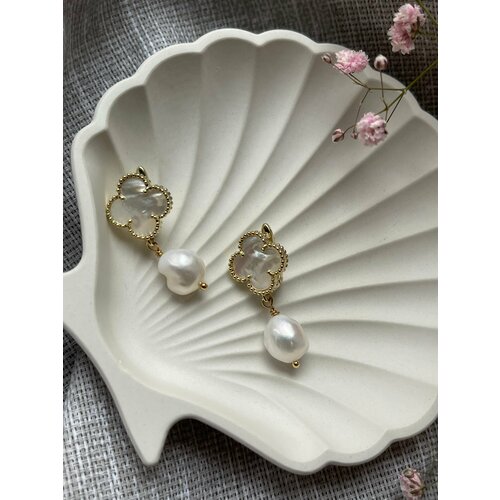 Серьги PANSY, жемчуг пресноводный культивированный, серебряный