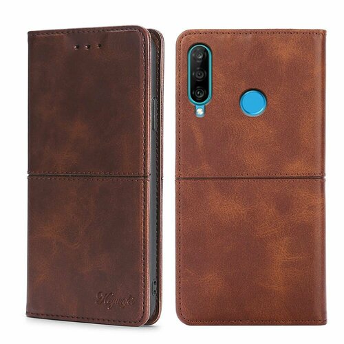 фото Чехол-книжка mypads для huawei p30 lite / honor 20s / 20 lite (2020) / nova 4e / хонор p30 лайт воловья кожа (коричневый)