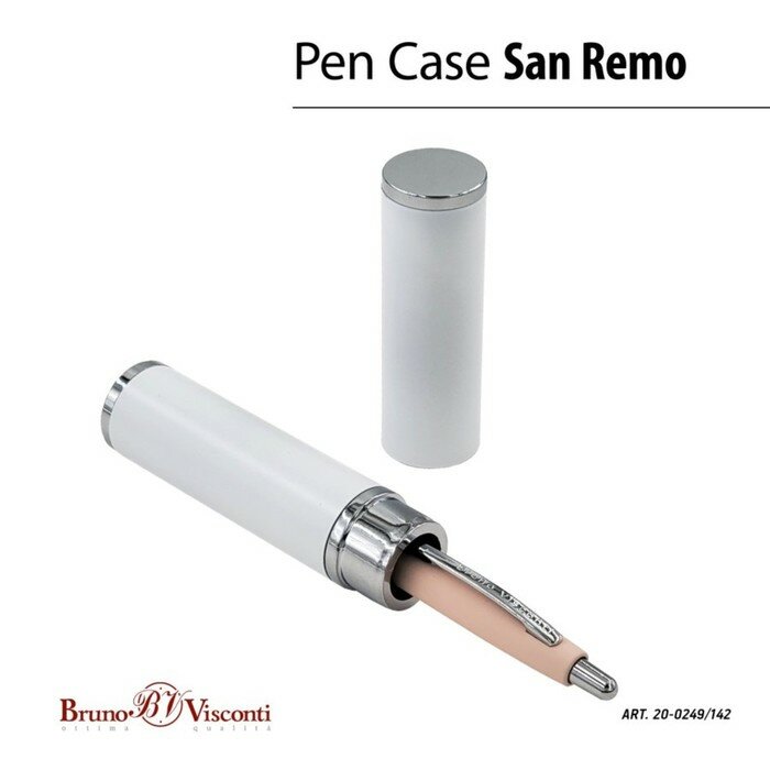 Ручка шариковая автоматическая San Remo, синяя, в круглом тубусе Bruno Visconti - фото №2