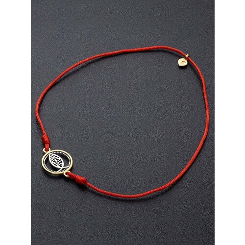 Браслет-нить Angelskaya925, серебро, 925 проба, золочение, длина 24 см., красный