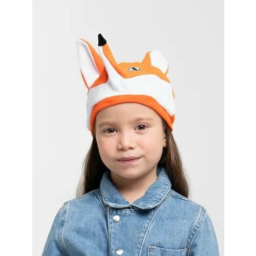 фото Шапка карнавальная на новый год "лиса", велюр, хлопок, размер 52-57 карнавалия