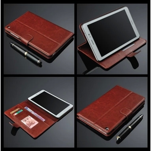 Чехол-книжка из качественной импортной кожи с подставкой застёжкой и визитницей для HuaWei MediaPad T1 8.0 S8-701U S8-701W коричневый кожаный MyPads