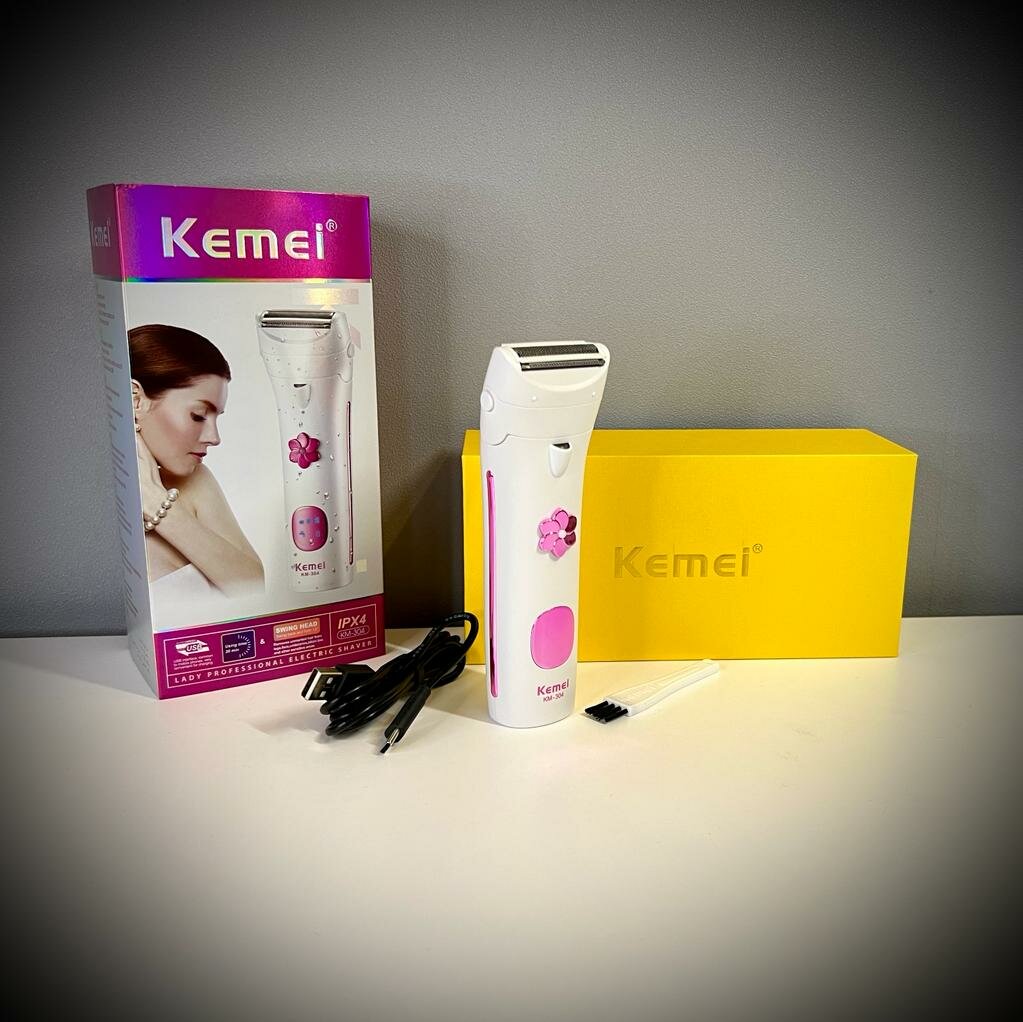Беспроводная электробритва для удаления волос на теле Kemei - для рук, ног и зоны бикини / водостойкая - фотография № 13
