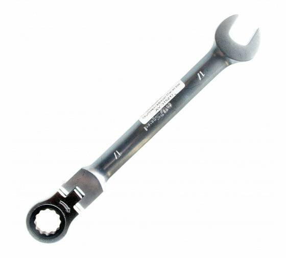 Ключ комбинированный трещоточный с шарниром 17мм "AV Steel"
