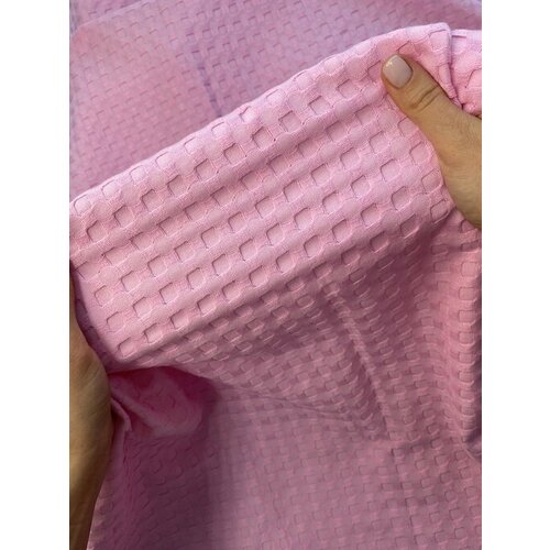 Полотенце вафельное банное, 100% хлопок, 70Х140 (Розовый)