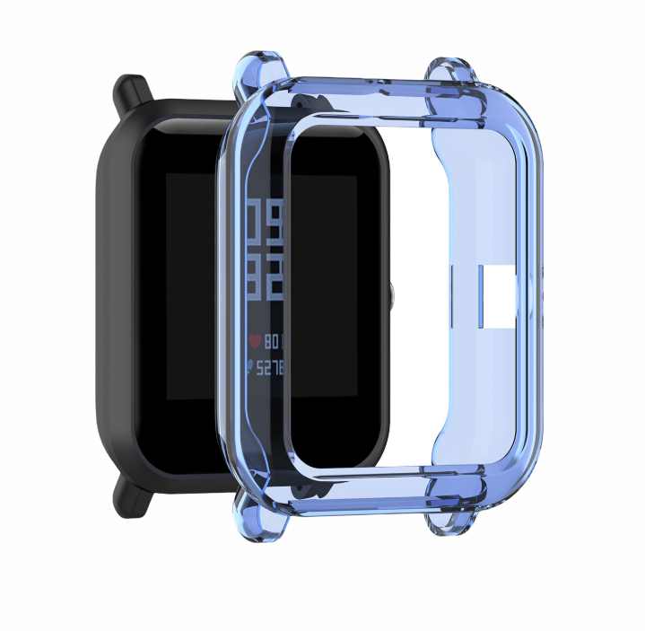 Чехол-кейс-пенал MyPads для умных смарт-часов Amazfit Bip (A1608)/ Amazfit Bip Lite (A1915) тонкий силиконовый противоударный синий