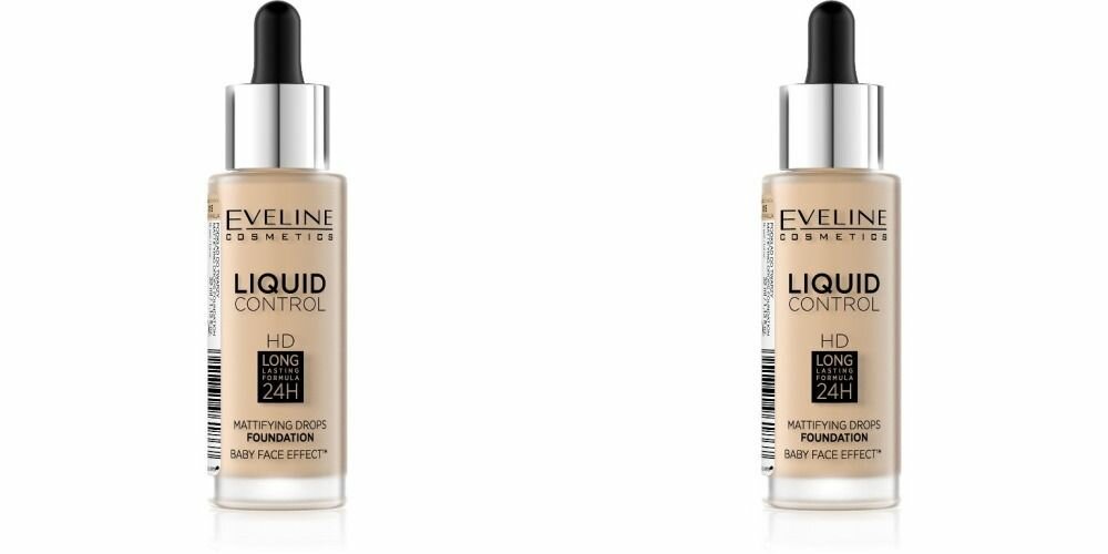 Eveline Cosmetics Крем тональный для лица Liquid Control, тон 15, 32 мл, 2 шт