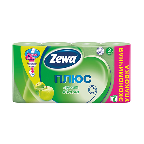 Туалетная бумага ZEWA Плюс 12шт 2сл с ароматом яблока