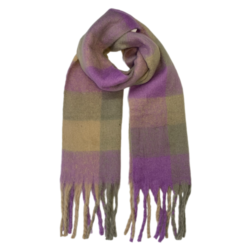 фото Шарф bocciolo,180х50 см, one size, фиолетовый, мультиколор