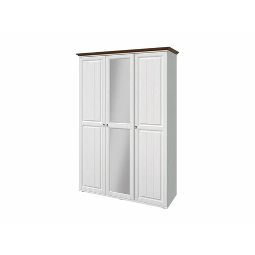 Валенсия Шкаф 3-х створчатый (Белый матовый / Орех)