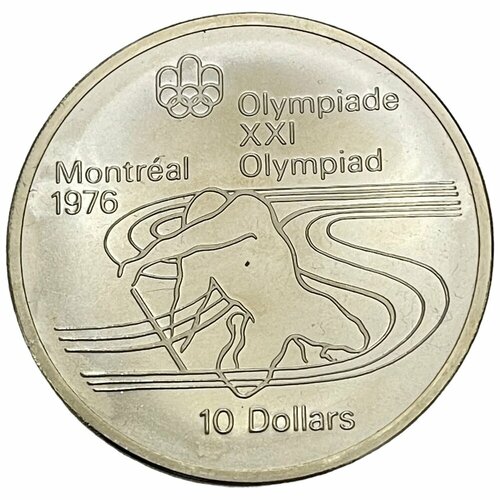 Канада 10 долларов 1975 г. (XXI летние Олимпийские Игры, Монреаль 1976 - Гребля на каноэ) монета коллекционная серебро канада 1976 год