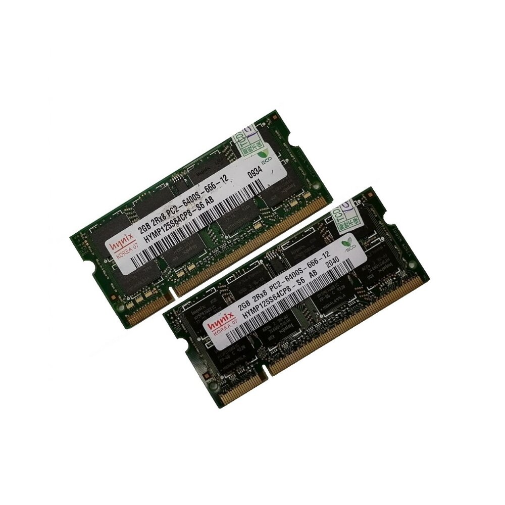 ОЗУ So-Dimm 4Gb PC2-6400, DDR2-800 Hynix HYMP125S64CP8-S6 (Kit 2x2Gb)