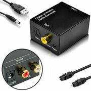 Адаптер AV Converter Toslink 285C ( С цифрового coaxial / toslink в аналоговый AV аудио сигнал ) С оптическим кабелем и Адаптером питания