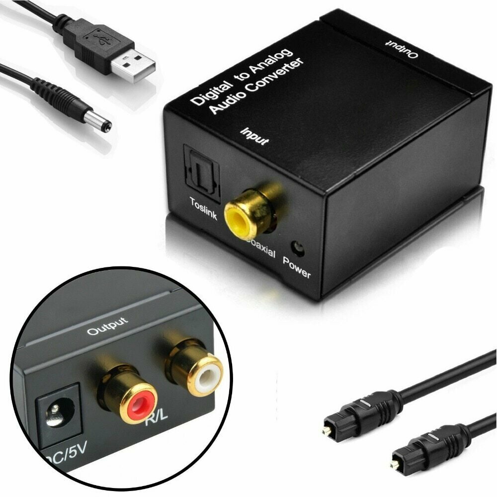 AV Converter Toslink Адаптер ( С цифрового coaxial / toslink в аналоговый AV аудио сигнал ) Оптический Кабель в комплекте