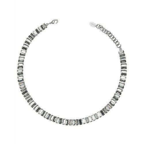 Колье, кристаллы Swarovski, искусственный камень, длина 38 см, серый