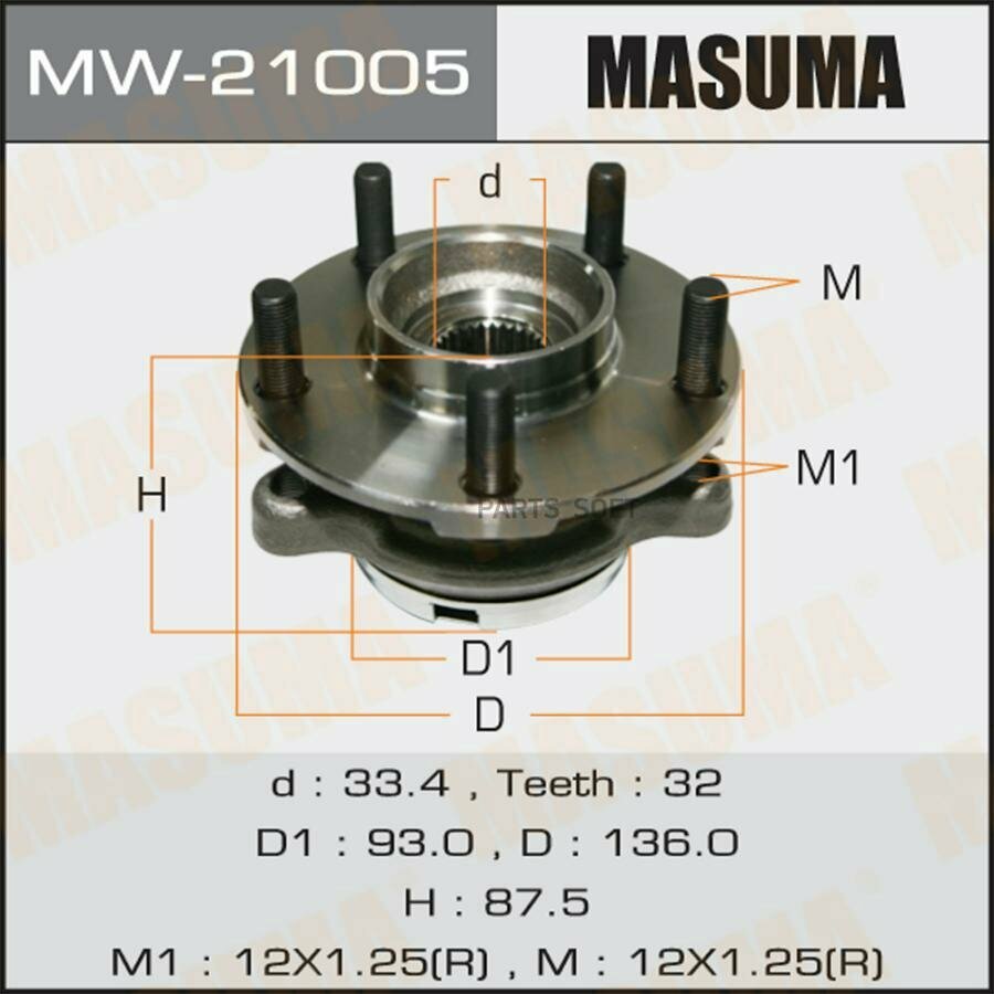 MASUMA MW21005 Ступичный узел MASUMA front NISSAN MURANO / Z51