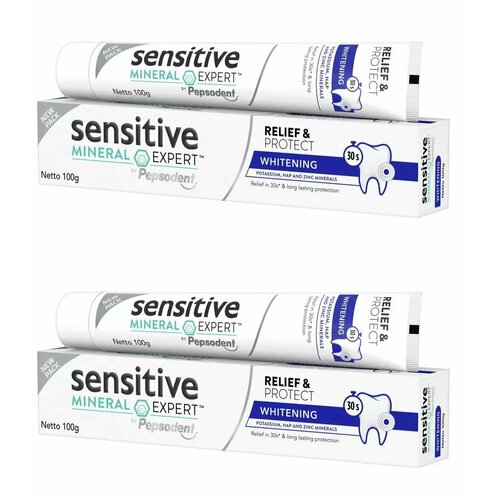 Pepsodent Зубная паста Sensitive Mineral Expert Отбеливающая, 100 гр, 2 шт pepsodent зубная паста sensitive mineral expert отбеливающая 100 гр 2 шт