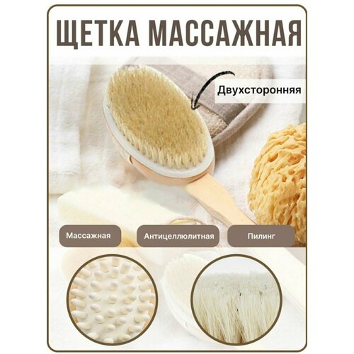 Щетка для сухого массажа. Массажер ручной для лимфатической системы/тонизирующий/расслабляющий прибор антицеллюлитный тела деревянный. Loloki