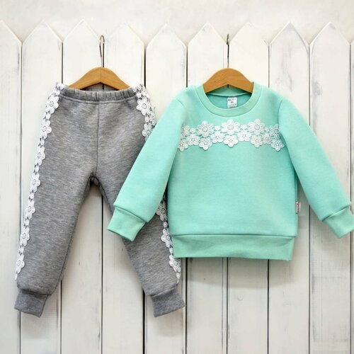 Комплект одежды  Baby boom, размер 86, серый, бирюзовый