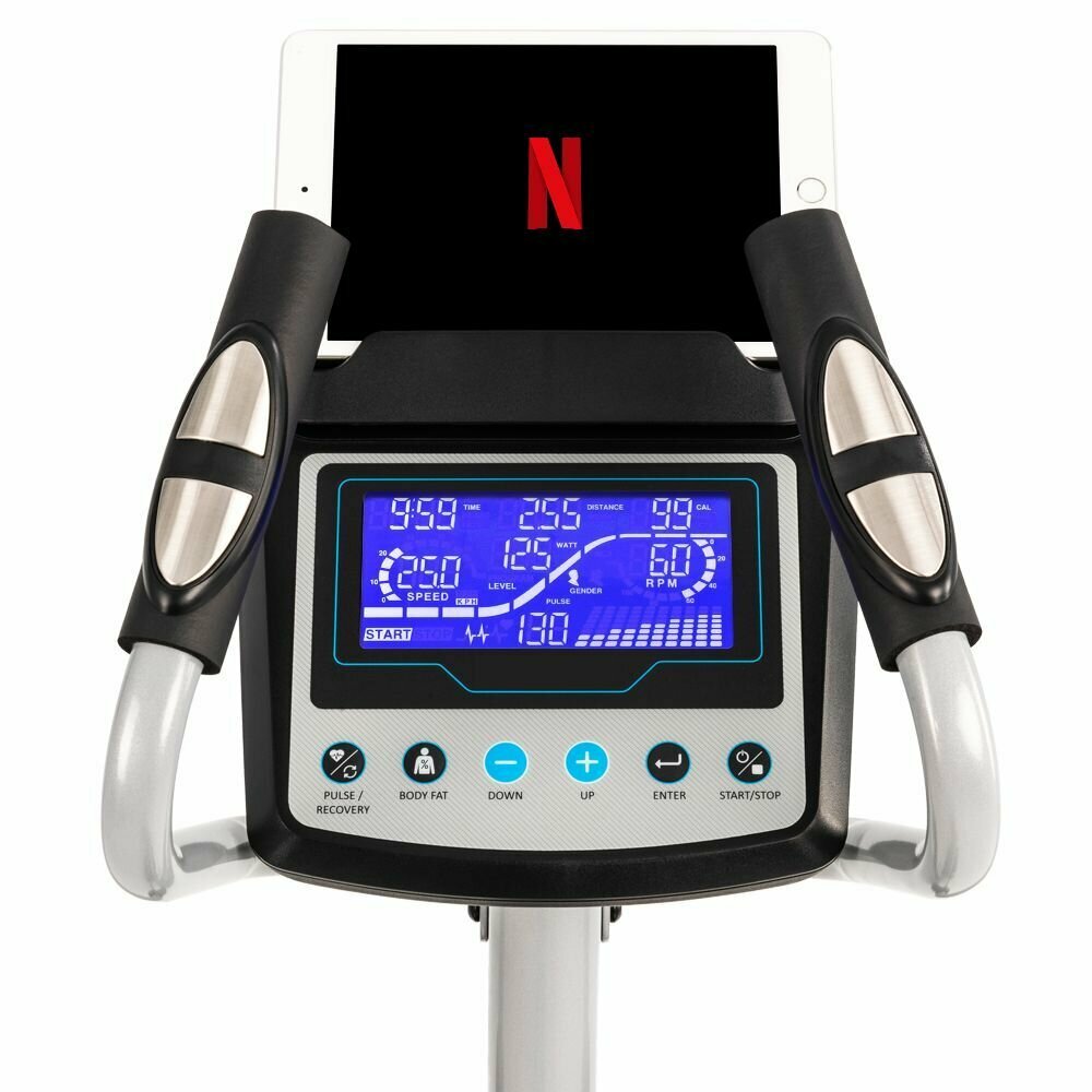 Эллиптический тренажер Hasttings ONYX E16 - до130 кг/ жироанализатор/синхронизация с кардиопоясом/до 700 ккал. за 1 ч./восстановление пульса
