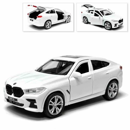 Машина BMW X6, инерционная, белая, Технопарк, 12 см